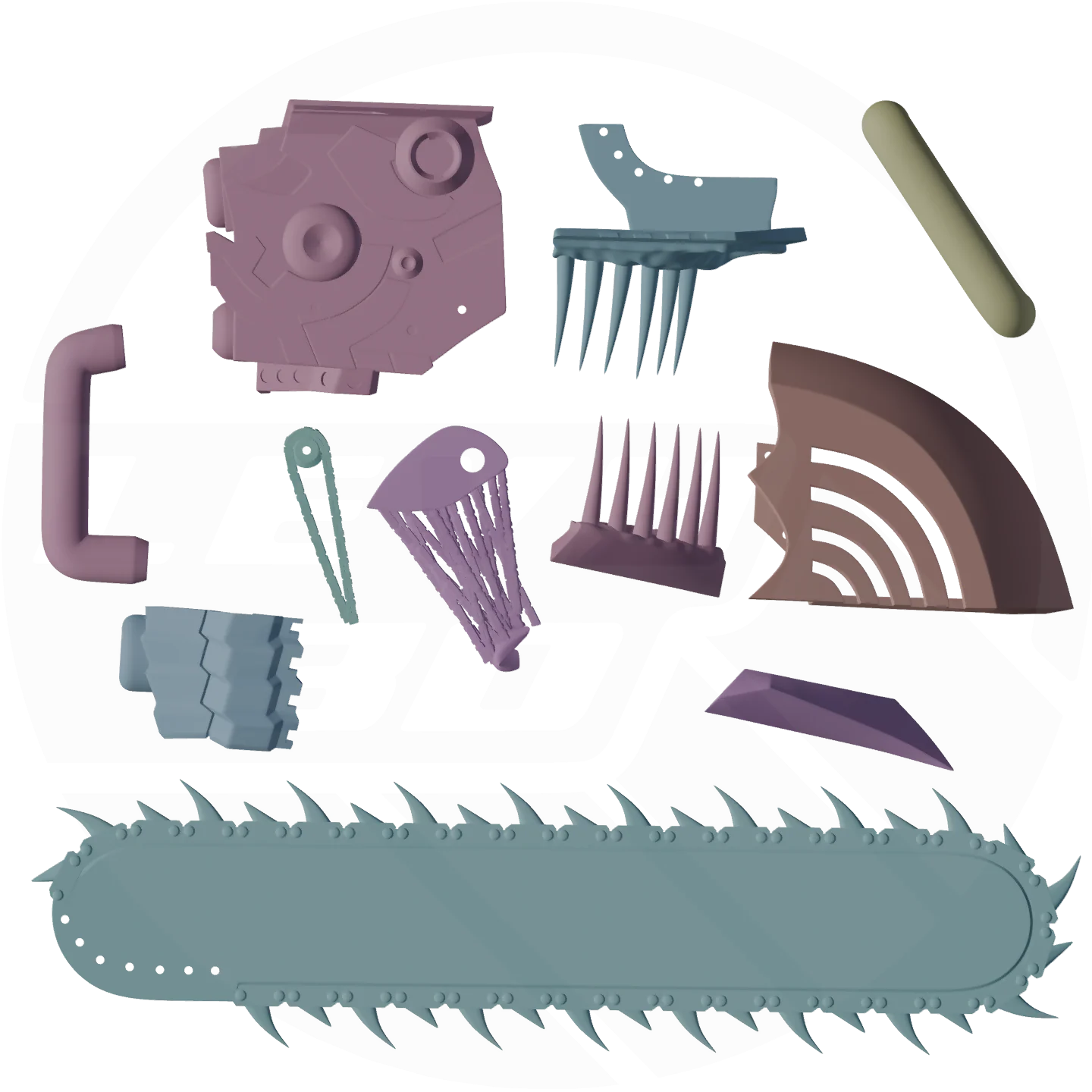 Chainsaw Guy Helmet 3D Model - Image 7