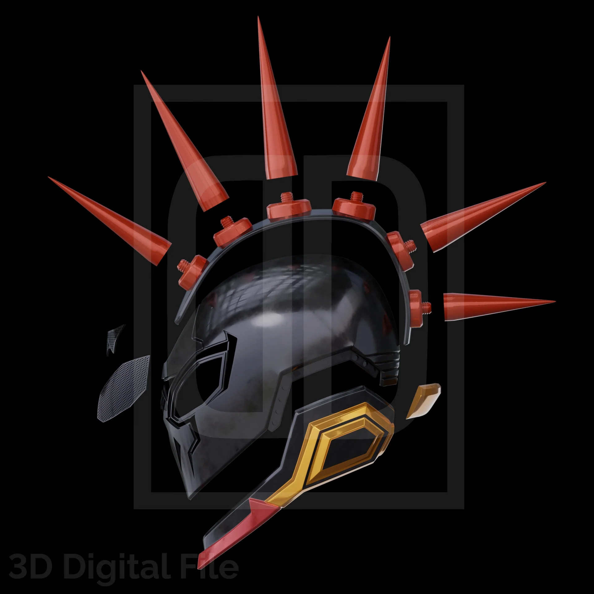 Cyber Spider Hero Punk 2099 Helmet - MR Game 3D Model - Image 2