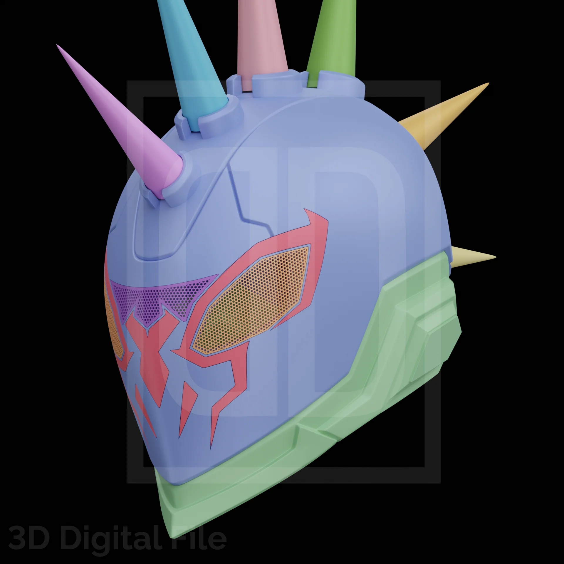 Cyber Spider Hero Punk 2099 Helmet - MR Game 3D Model - Image 8