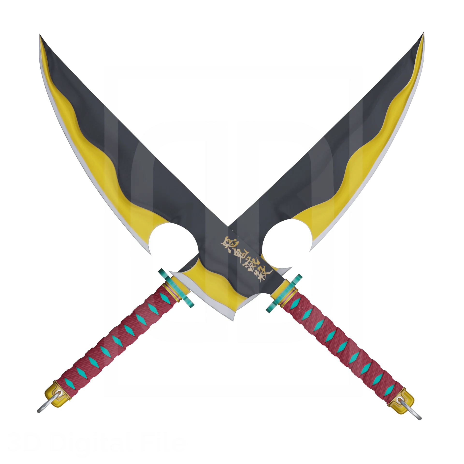 Flamboyant Hunter of Demons Katana 3D Model