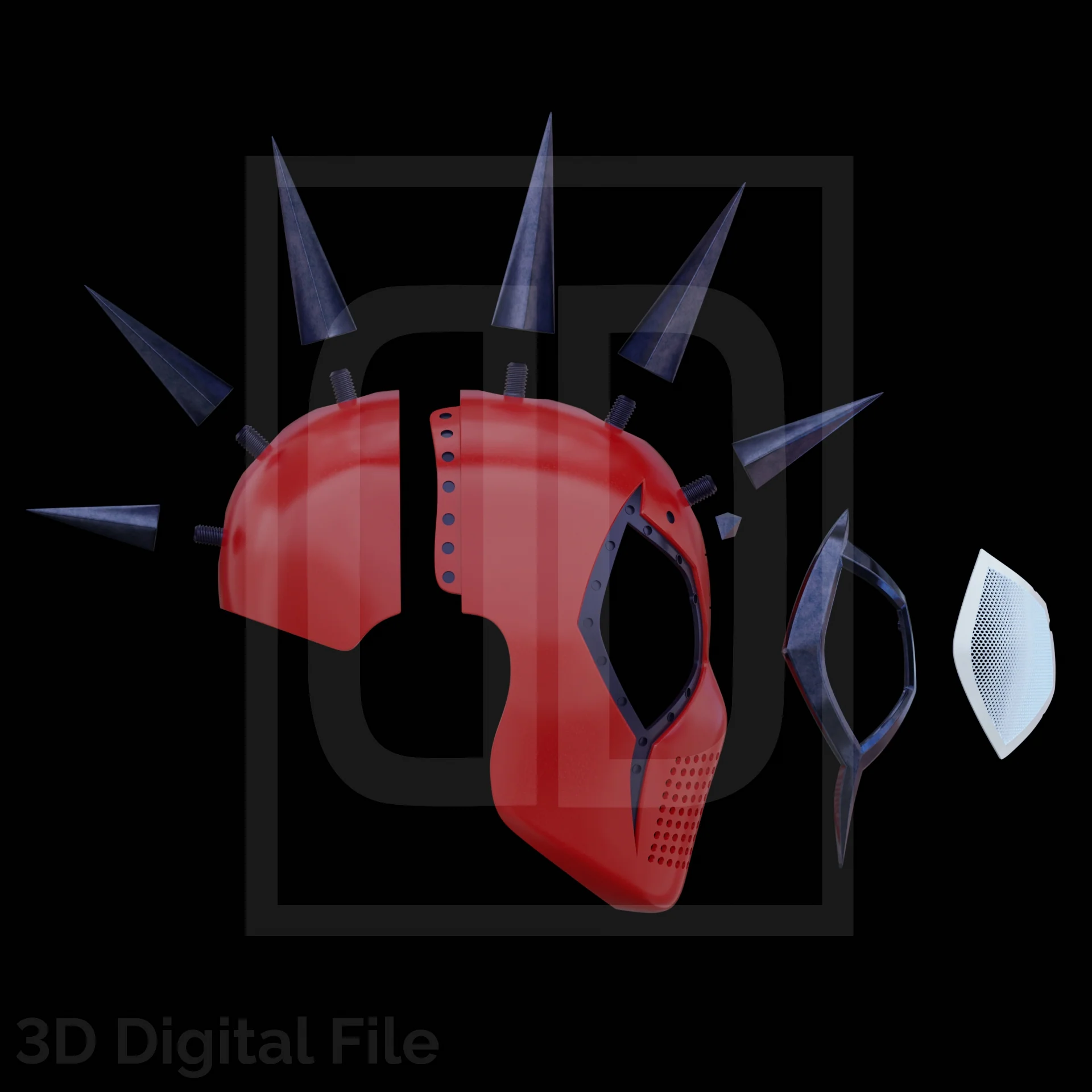 Spider Hero Punk Champion Faceshell - 3D Model - Image 2