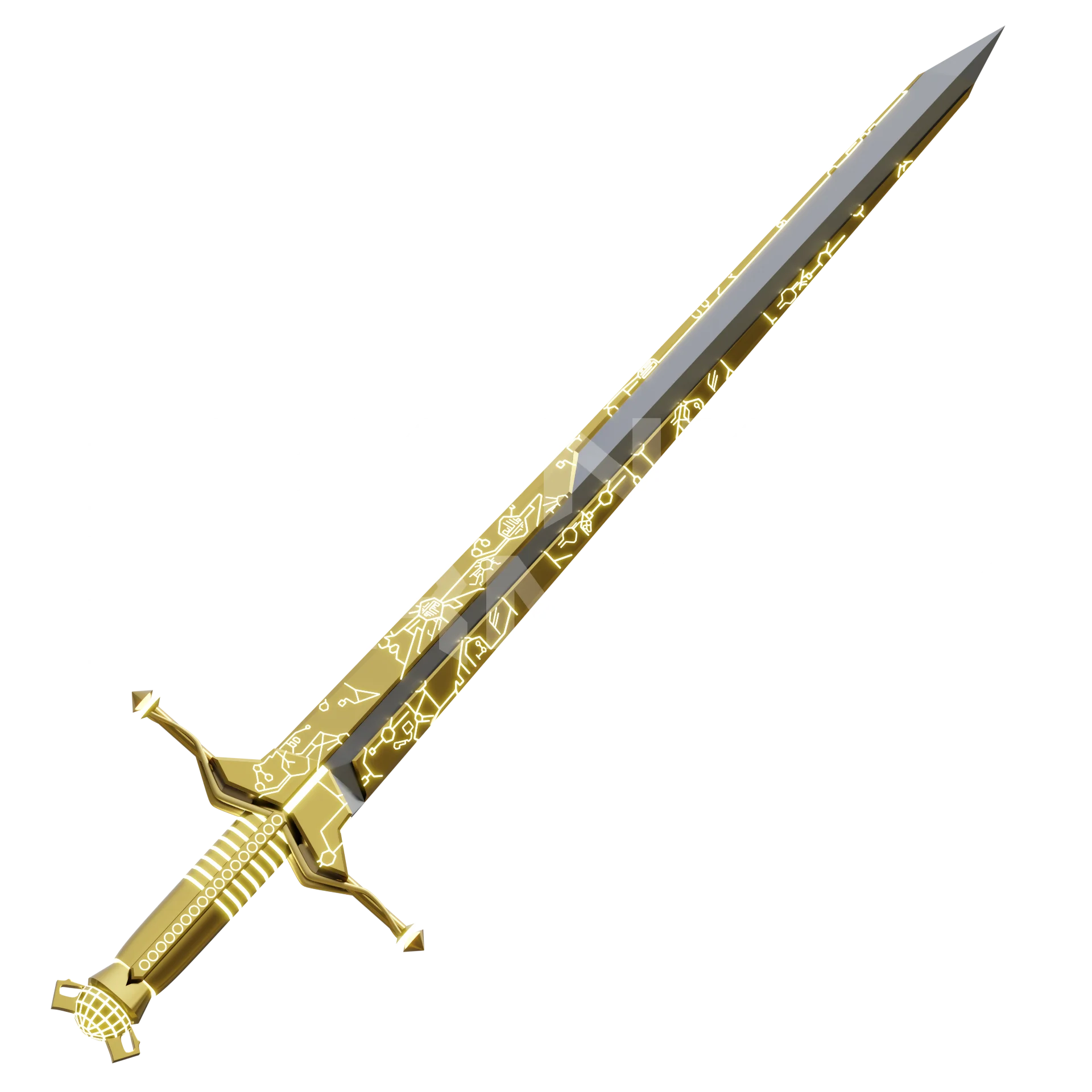Golden God Sword 3D Model