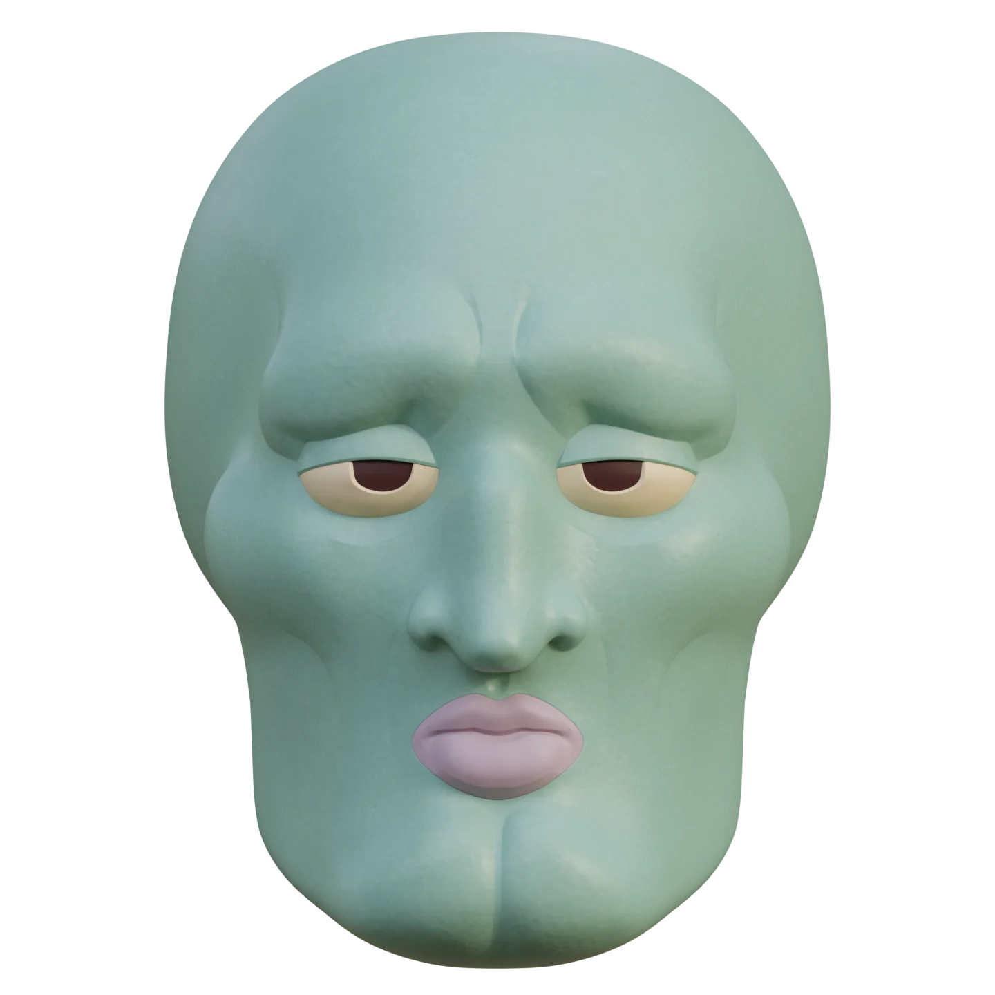 Handsome Squidward Helmet 3D Print Model