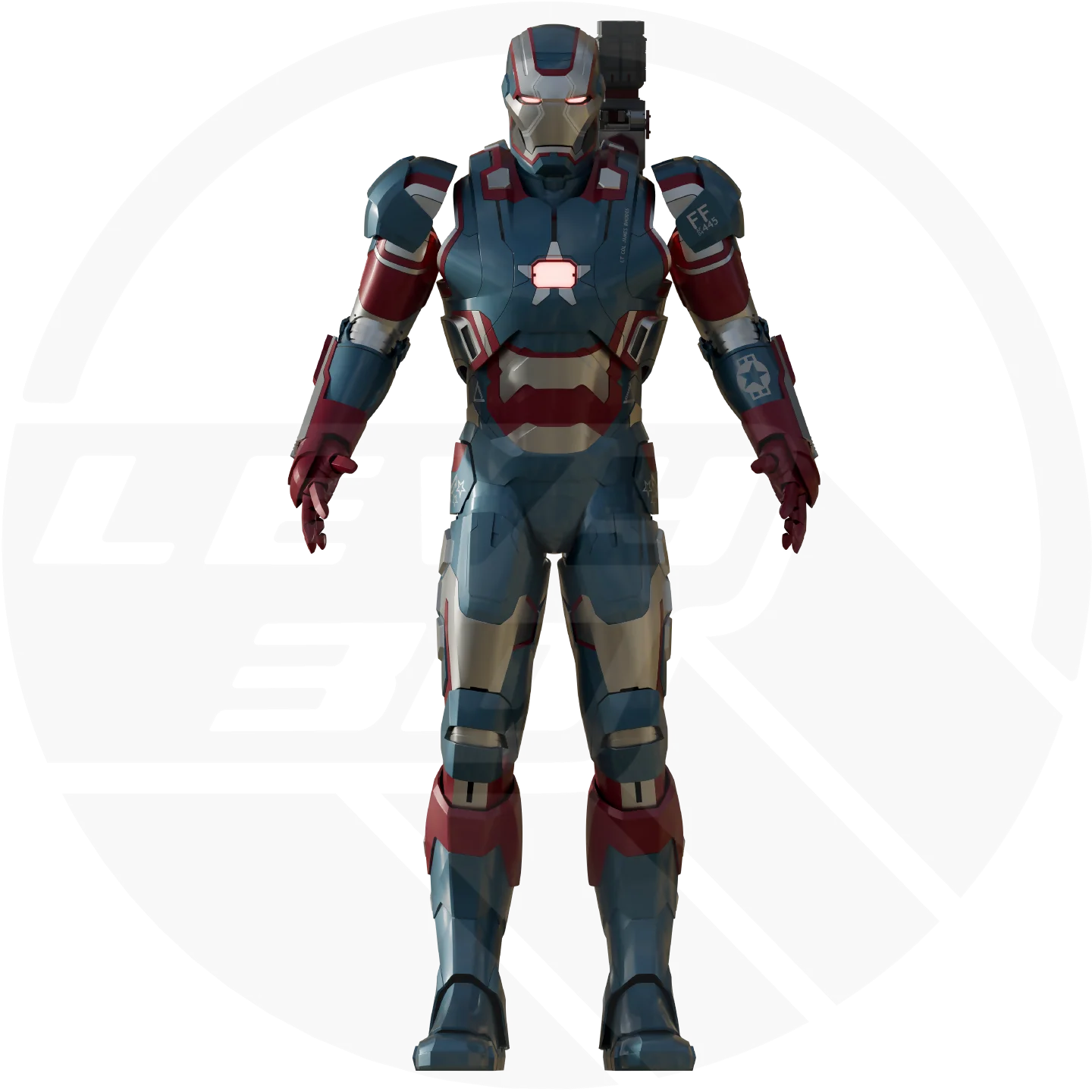 Patriot/Machine Mk 2 Full Suit Motorized Gun 3D Model