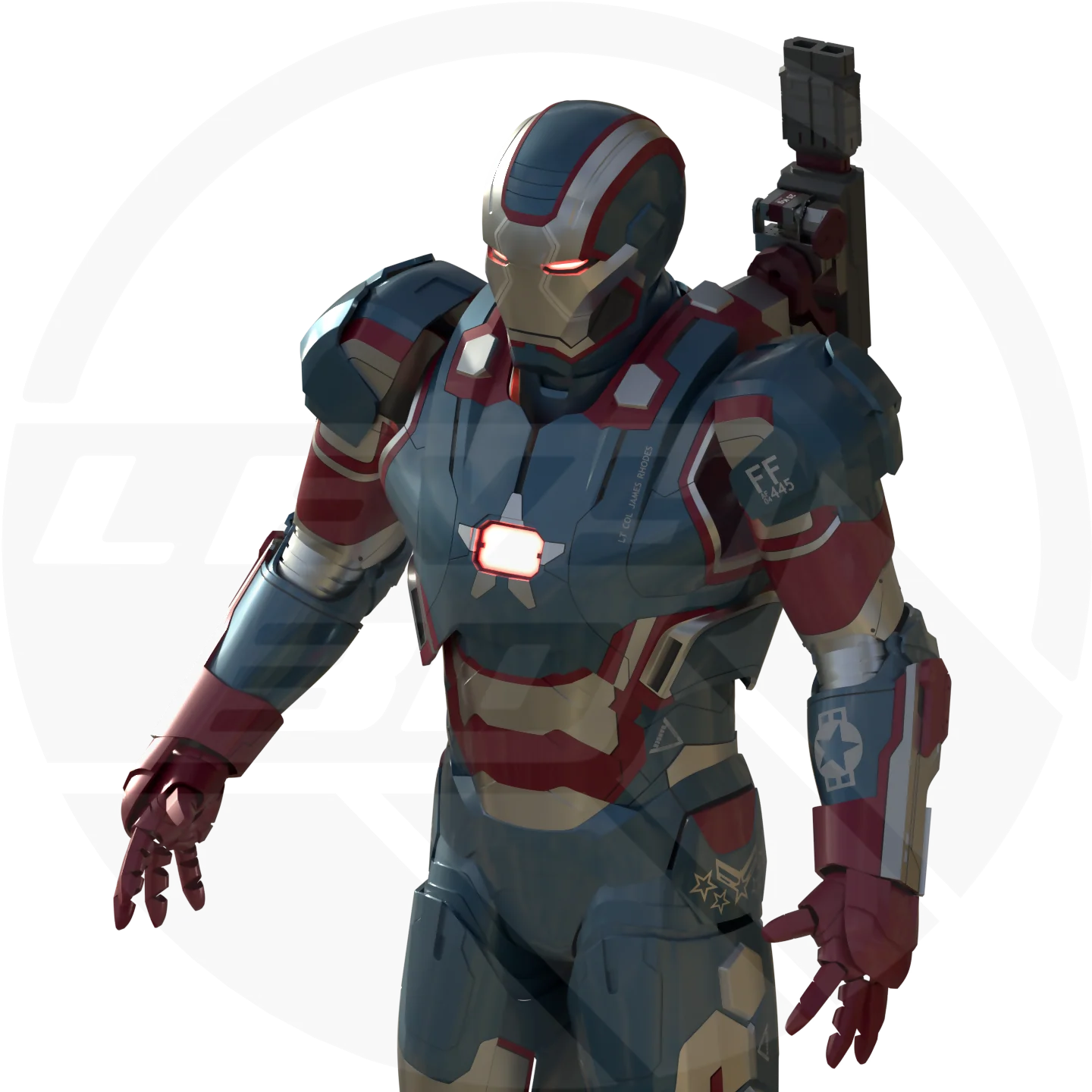 Patriot/Machine Mk 2 Full Suit Motorized Gun 3D Model - Image 4