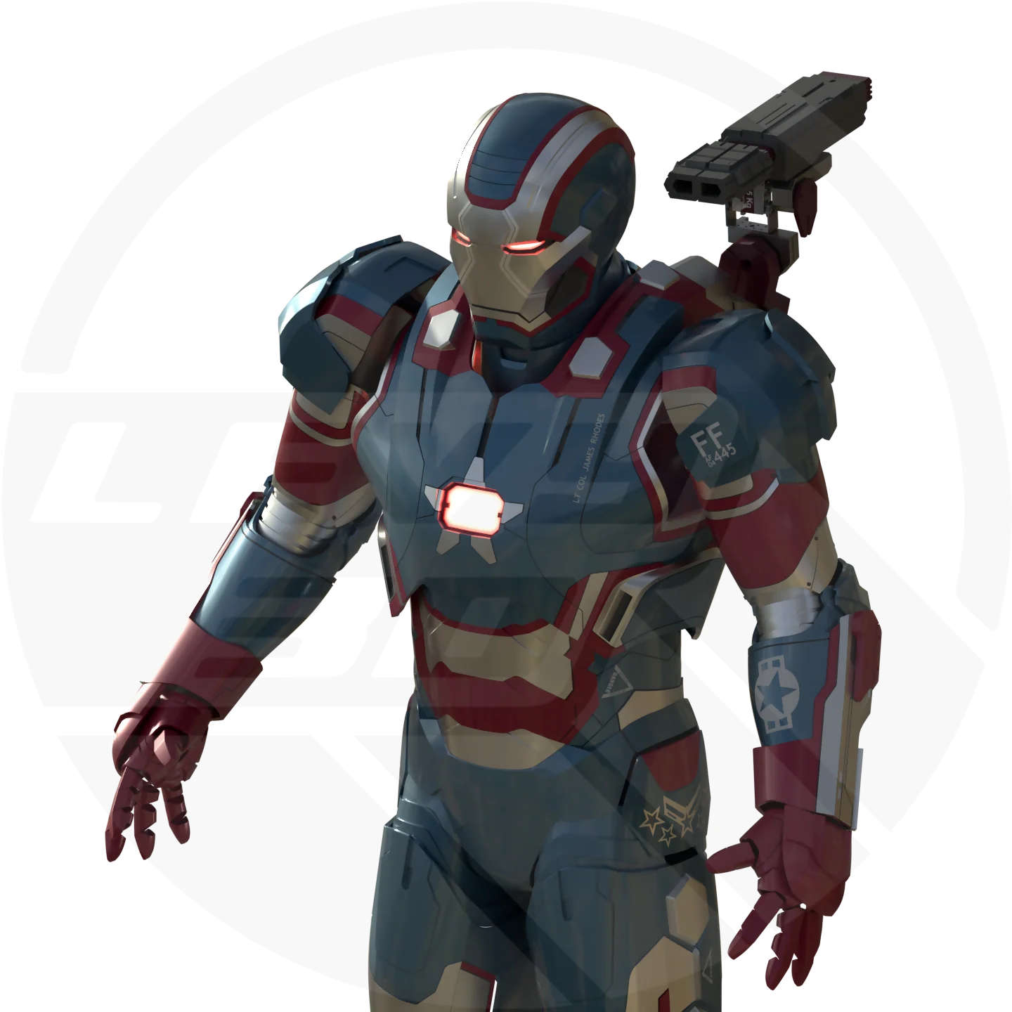 Patriot/Machine Mk 2 Full Suit Motorized Gun 3D Model - Image 7