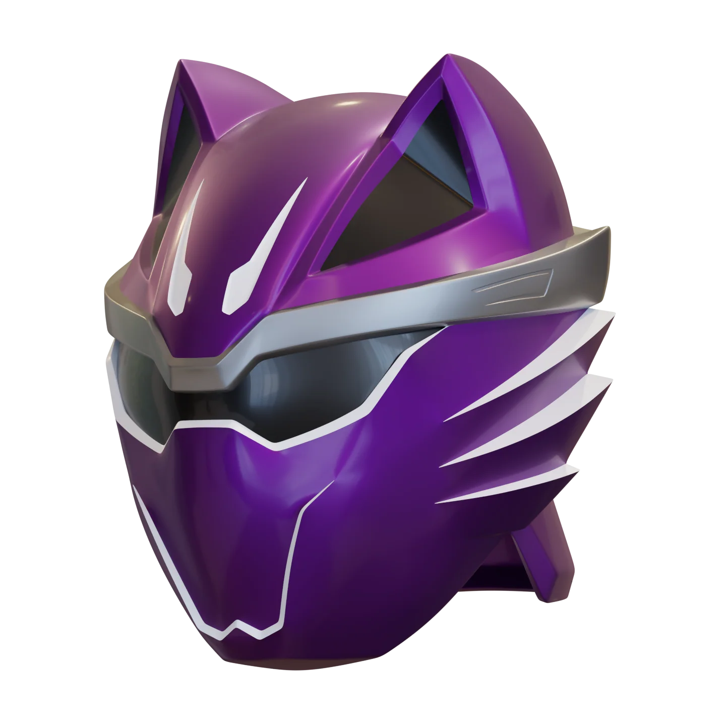 Purple Wolf Ranger Helmet 3D Model - Image 2