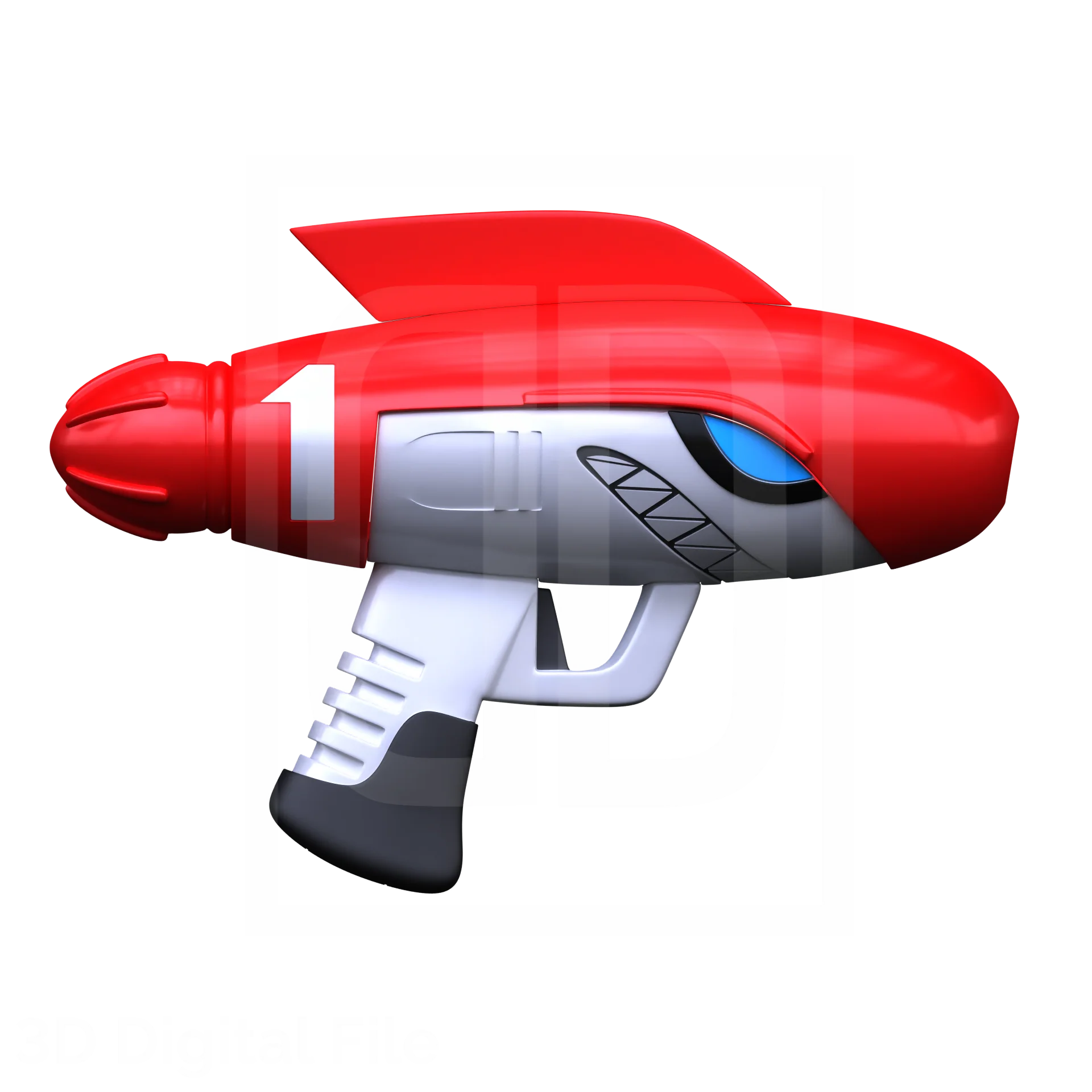 Red Android Blaster 3D Model