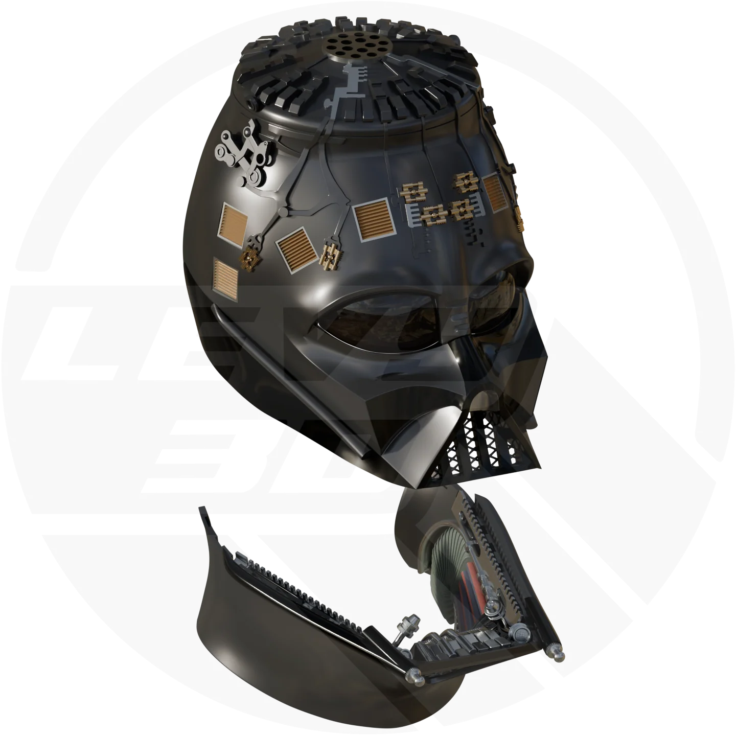 ROTJ Dark Space Wizard Helmet 3D model - Image 2