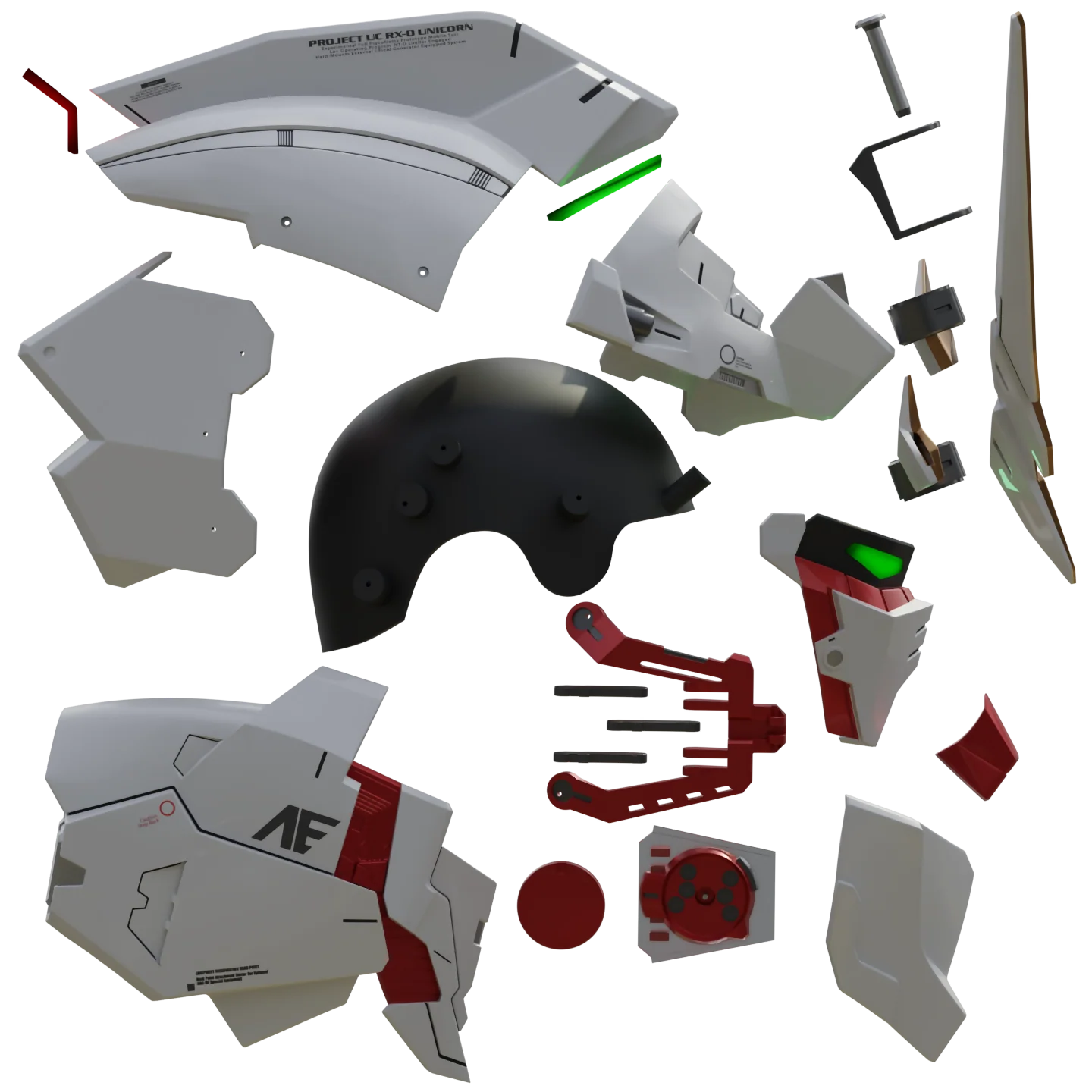 Transforming Gundam Banshee [RX-0 Unicorn] Helmet [3D Print Model] - Image 2