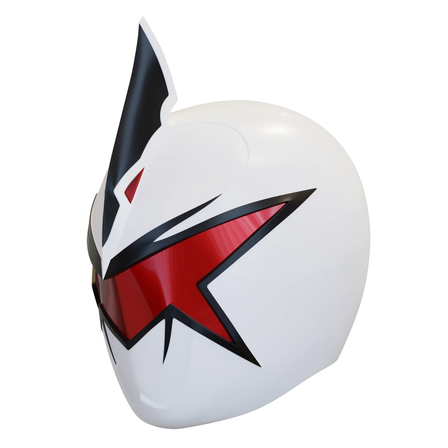 White Dino Ranger Helmet 3D Model - Image 2